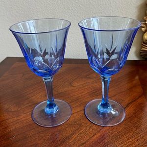 Avon collectible blue set of wine glasses